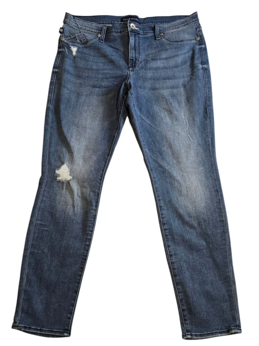 Rock and Republic Dark Wash Distressed Skinny Jeans Size 16 EUC